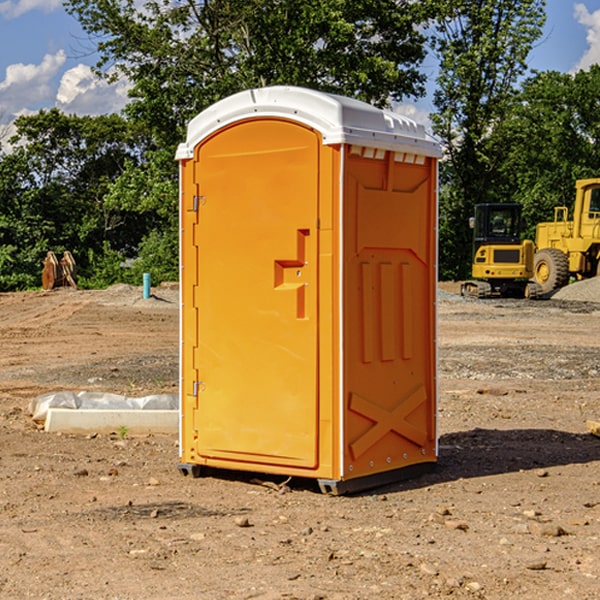 can i customize the exterior of the porta potties with my event logo or branding in Marble Falls AR